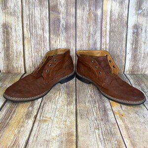 Kenneth Cole Reaction Tan Vegan Leather Lace-Up Ankle Boots Men's Size 9